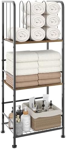 Jautokerdar 3-Tier Durable Metal Towel Rack with Detachable Dividers