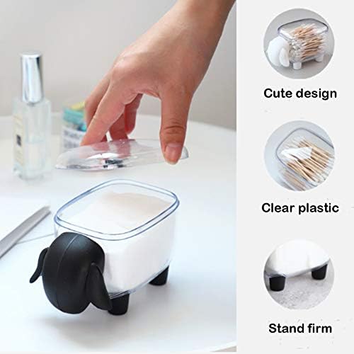 Cute Sheep Cotton Ball HolderDispenser 2-Pack Black White
