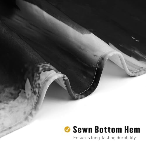 MitoVilla Abstract Black Gold Shower Curtain Set 72x72
