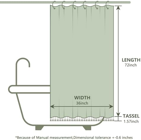 EurCross Stall Shower Curtain 36x72 Soft and Water-Repellent Geometric Tufted Fabric