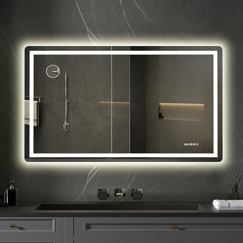 YITAHOME LED Bathroom Mirror with Anti-Fog and 10X Magnifying Glass