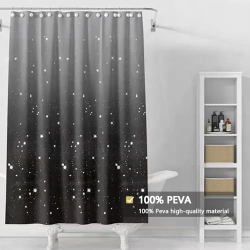 TIKABC 72x72 Inch Magnetic PEVA Shower Curtain Liner