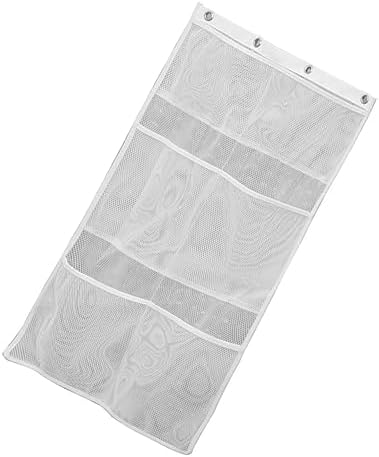 OKUMEYR Hanging Mesh Shower Organizer Bag - Space-saving White Storage Solution