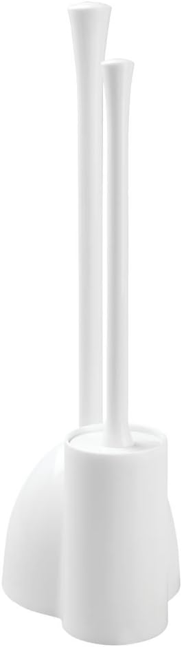 InterDesign iDesign Una Toilet Brush and Plunger Combo Set White 1