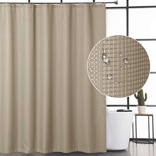 CAROMIO Waffle Fabric Shower Curtain 72x72 Inch