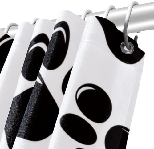 VAPOKF Black Dog Paw Print Shower Curtain 72x72 Inches