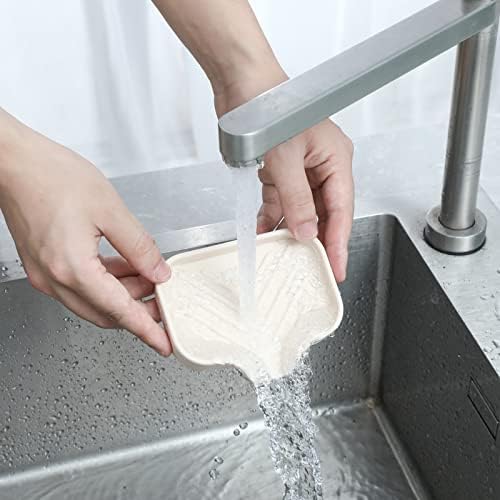 Silicone Bathroom Soap Dish with Drain Spout