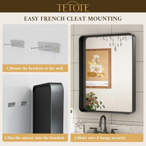 TETOTE 48 x 36 Inch Gold Bathroom Mirror 1
