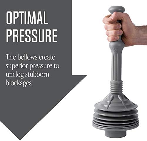 JS Jackson Supplies Professional Bellows Toilet Plunger - Grey