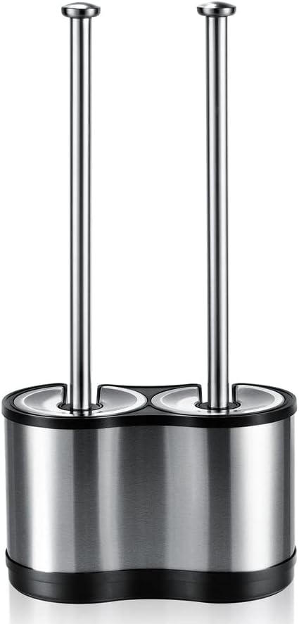 Modern Deluxe Freestanding Toilet Brush and Plunger Combo Set