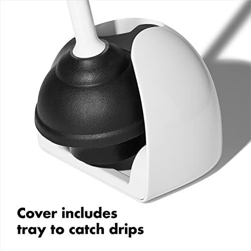 OXO Good Grips Toilet Plunger with Cover White 1
