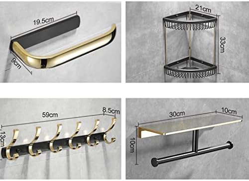 LeGDOr Black Gold Copper Bathroom Accessory Set