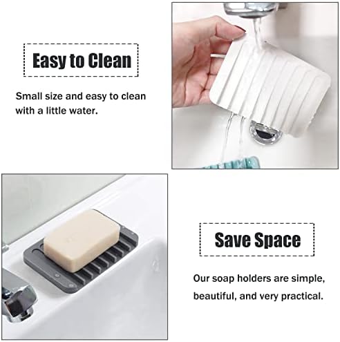 MODENGKONGJIAN Self Draining Soap Dish Set 3 Pcs