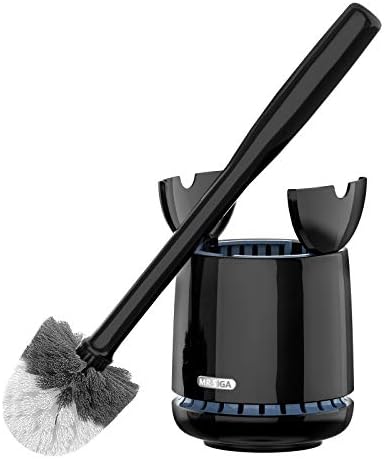 MRSIGA Toilet Bowl Brush and Holder Premium Black 1 Pack