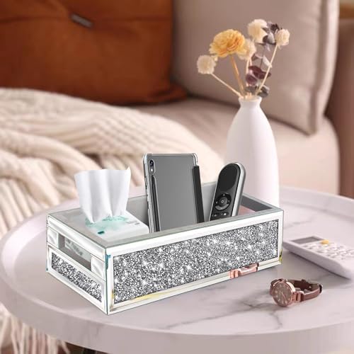 Wocred Diamond Mirror Bathroom Tray Wall-Mounted Storage Organizer