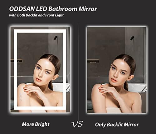 ODDSAN 40x32 Smart LED Bathroom Mirror with Anti-Fog