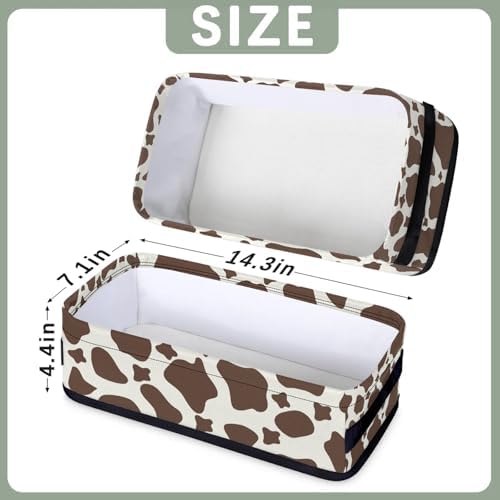 Cow Pattern Brown Bathroom Basket 2 Pack Foldable