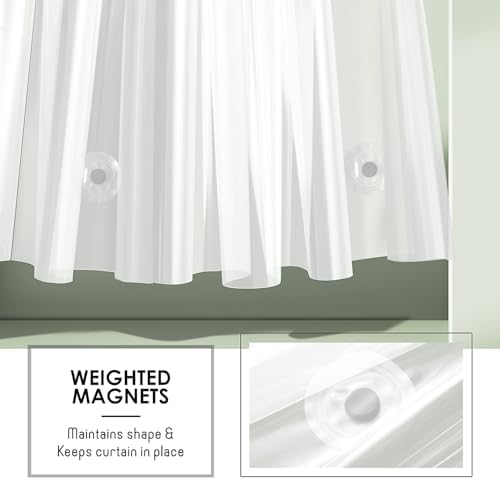 Clara Clark Frosted Shower Curtain Liner with Magnets