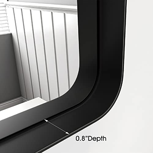 OKPAL 24x36 Inch Black Metal Wall Mirror