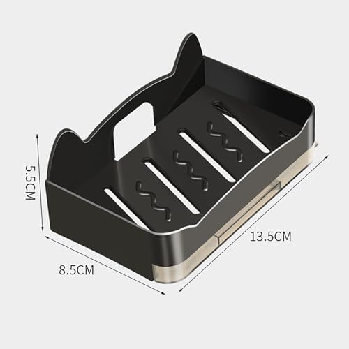 Self Draining Soap Dish Holder Black Wall Mounted