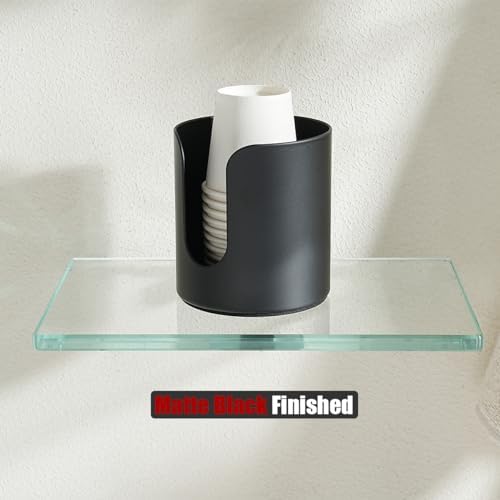 JQK Bathroom Cup Dispenser Black 3 oz or 5 oz