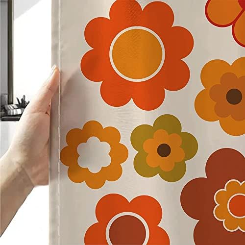 Sanzugh Retro Flowers Camper Shower Curtain with Hooks