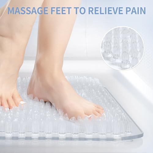 Yolife Shower Foot Scrubber Mat with Anti-Slip and Scrub Bristles