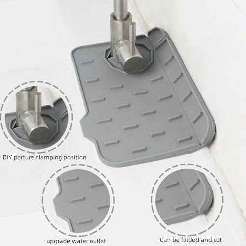 Silicone Sink Splash Guard with Soap Dish and Drip Holder