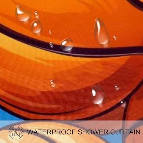 VAPOKF Basketball Shower Curtain with 12 Hooks 60x72 Inches