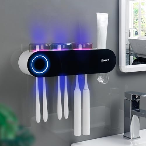 iHave UV Toothbrush Sanitizer Holder with Dispenser