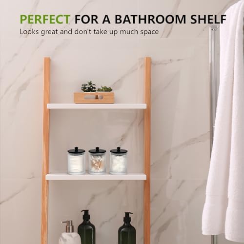 3 Pack Qtip Holder - Elegant Glass Bathroom Storage Set