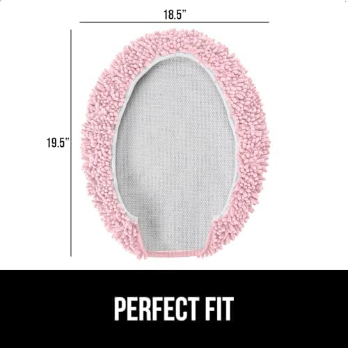 GORILLA GRIP Soft Chenille Toilet Lid Cover Light Pink 195x185 1