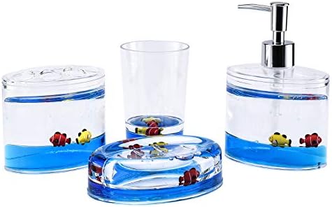 Locco Decor 4 Piece Floating Fish Vanity Accessory Set