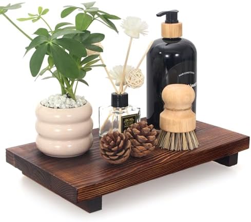 Ayiaren Farmhouse Soap Tray Wood Pedestal Stand