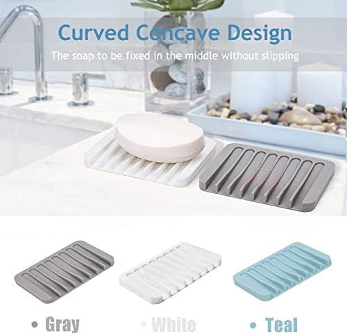 MODENGKONGJIAN Self Draining Soap Dish Set 3 Pcs