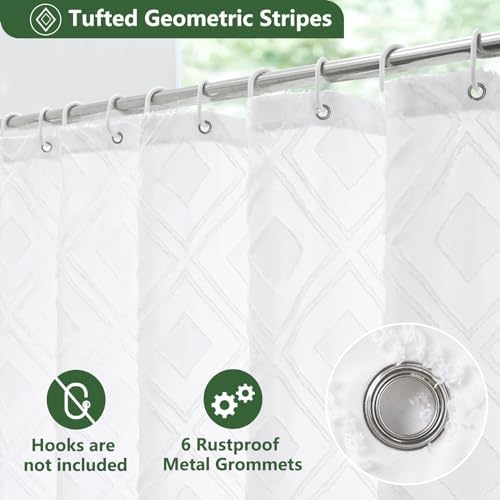 EurCross Stall Shower Curtain 36x72 Soft and Water-Repellent Geometric Tufted Fabric