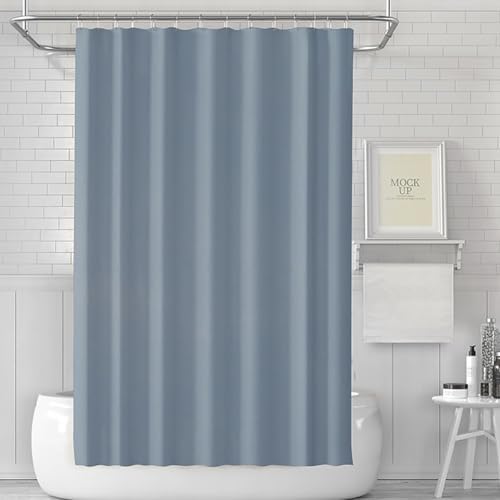 TimeCity Blue Shower Curtain Liner with 3 Magnets and 12 Hooks