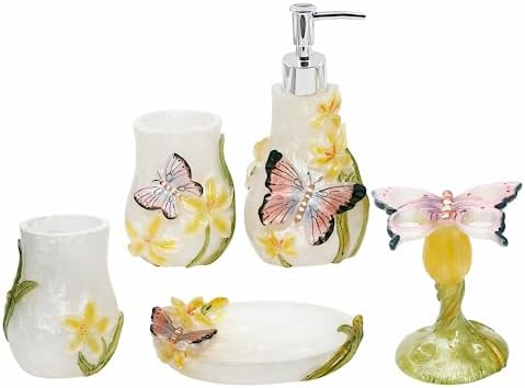 LUANT Butterfly Pattern Bathroom Vanity Set 5 Piece
