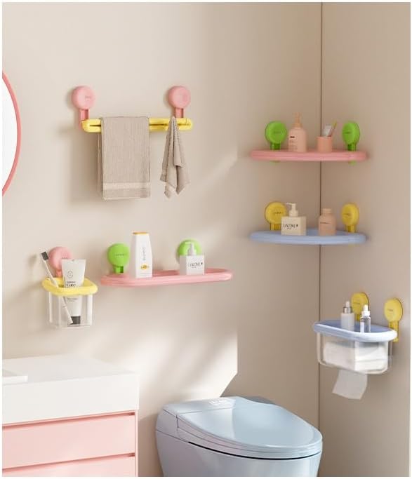 Corner Shower Caddy with Suction Cups and Drainage 1