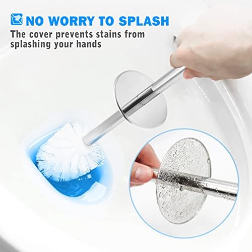 Wsedor Toilet Brush and Holder 2 Pack with Stainless Steel Handle
