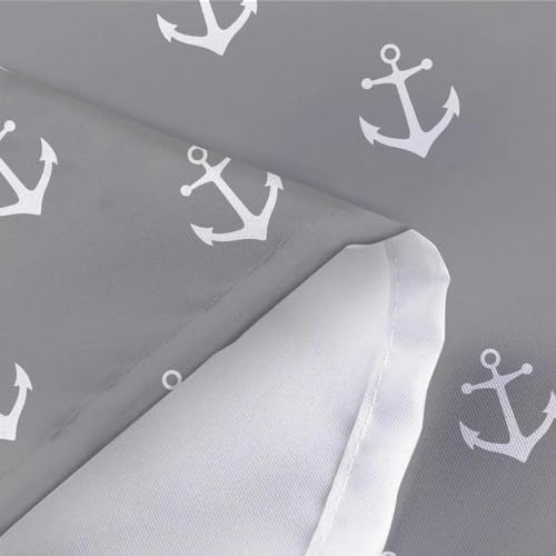 DYNH Nautical Anchor Shower Curtain for RV 47X64 Inches Grey