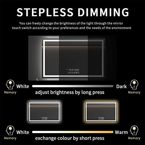 GESIPOR 48x36 Wall-Mounted LED Mirror with Speaker