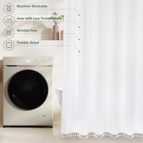 EurCross Stall Shower Curtain 36x72 Soft and Water-Repellent Geometric Tufted Fabric