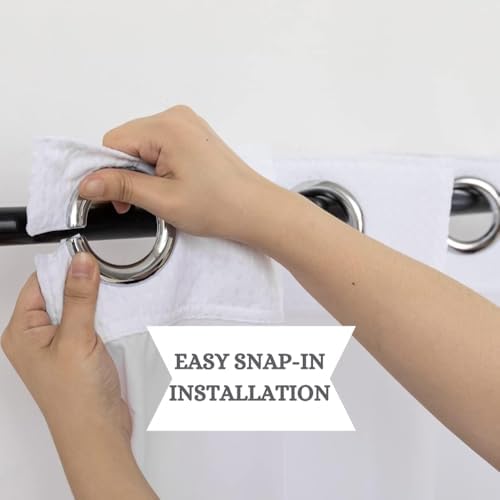 WPM Modern Waffle Weave Shower Curtain Set with Liner and Snap Hooks