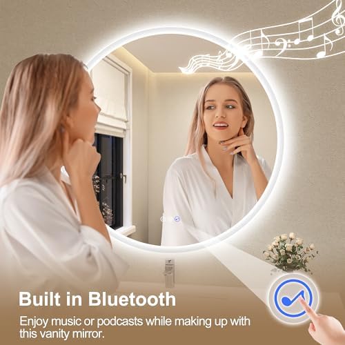 32 inch LED Bathroom Mirror with Bluetooth Speaker and Anti-Fog Light