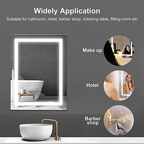 36x28 LED Bathroom Mirror with Anti-Fog and Memory Function