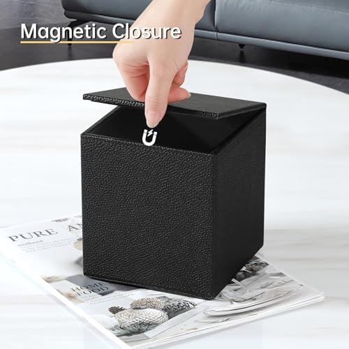 JLAMBOM Magnetic Tissue Box Cover Square Holder Black