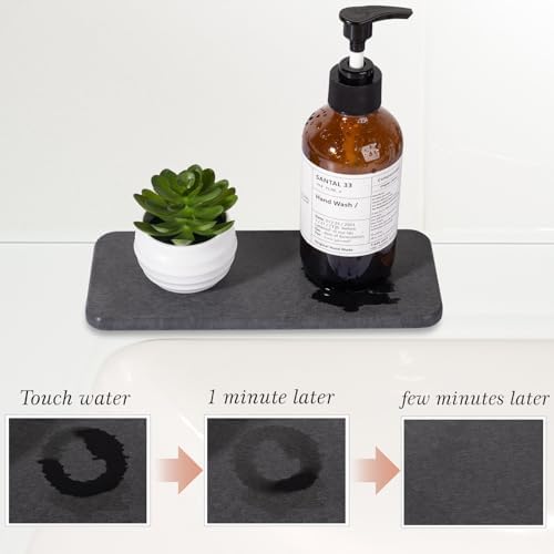Heagoale Water Absorbing Stone Tray - Dark Grey