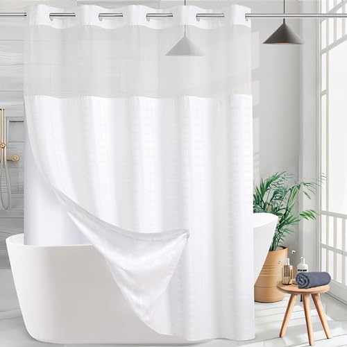 KONZENT Hotel Fabric Shower Curtain with Removable Liner