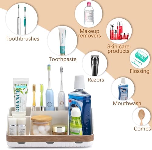 GFWARE Bathroom Organizer with 7 Slots and Drainage